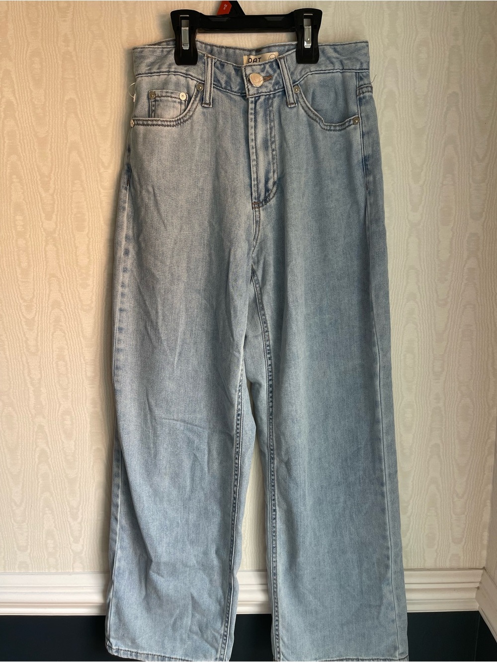 OAT New York Cloud Luxe Denim Wide Leg Jeans Medium Wash High Rise Size 2/26